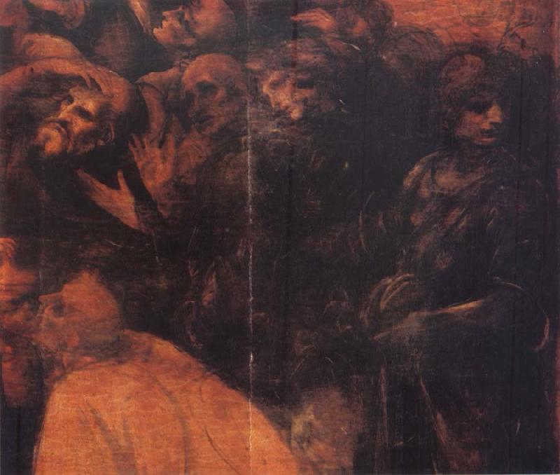 Leonardo  Da Vinci Detail of Madonna of the Rocks oil painting picture
